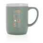 Keramische mok met witte rand 300 ml., groen, wit