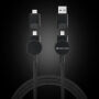 Oakland 1.2meter RCS rplastic 6-in-1 fast charging 45W kabel, zwart