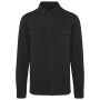 Ecologisch verwassen herenoverhemd in geborsteld fleece washed black S