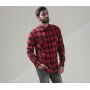 CHECKED FLANELL SHIRT, BLACK/RED, L, BUILD YOUR BRAND