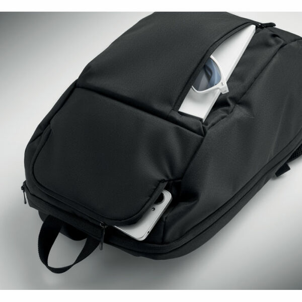 DOHA - 15" RPET laptop rugzak 15L - Zwart DOHA - 15" RPET laptop rugzak 15L - Zwart
