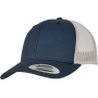 Tweekleurige Retro Truckerpet Navy / Silver One Size