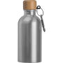 Drinkfles van rvs met karabijnhaak, 400 ml