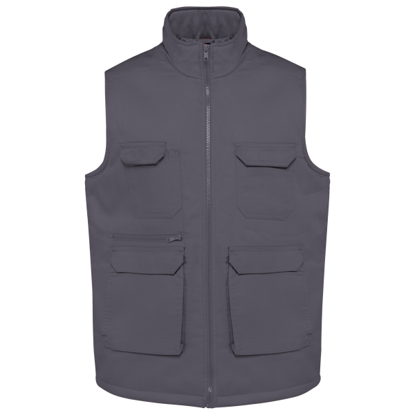 Gewatteerde uniseks bodywarmer van polykatoen multizakken Convoy Grey XS Gewatteerde uniseks bodywarmer van polykatoen multizakken Convoy Grey XS
