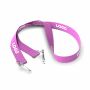Polyester Pantone-gematchte zeefdruk keycord met 2 clips