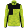 Gerecycled damesjasje in polytricot Fluorescent Yellow Melange / Black 3XL