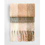 Fluffy Check Scarf - Brown Check - One Size Fluffy Check Scarf - Brown Check - One Size