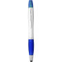 Nash stylus balpen en markeerstift (zwarte inkt) - Zilver/Koningsblauw
