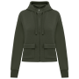 Ecologische sweatvest met capuchon French Terry Organic Khaki XS