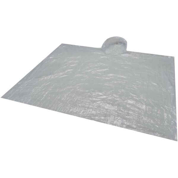 Fog poncho in ronde plastic verpakking met karabijnhaak - Wit Fog poncho in ronde plastic verpakking met karabijnhaak - Wit