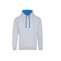 VARSITY HOODIE, HEATHER GREY/SAPPHIRE BLUE, XL, JUST HOODS