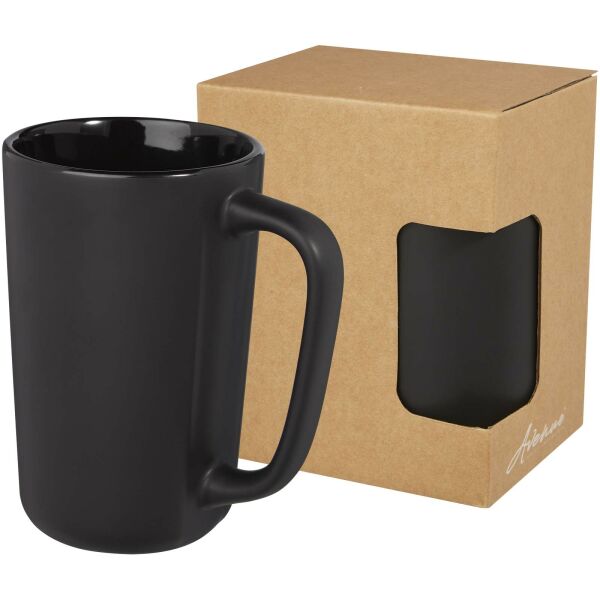 Perk 480 ml keramische mok - Zwart Perk 480 ml keramische mok - Zwart