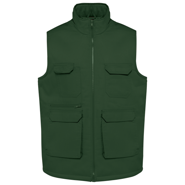 Gewatteerde uniseks bodywarmer van polykatoen multizakken Gewatteerde uniseks bodywarmer van polykatoen multizakken