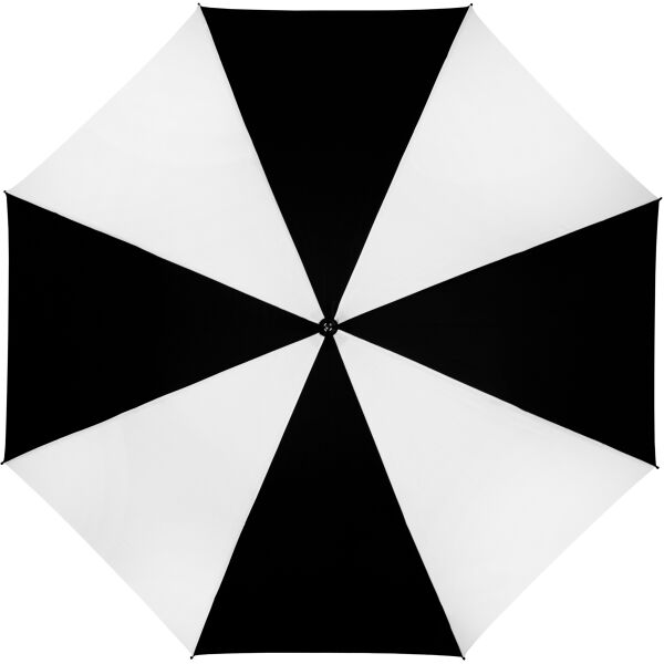 Tweekleurige golfparaplu Truus | Handmatig | Ø125 cm | Kunststof handvat | Zwart-Wit Tweekleurige golfparaplu Truus | Handmatig | Ø125 cm | Kunststof handvat | Zwart-Wit