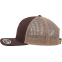 Tweekleurige Retro Truckerpet BROWN / KHAKI One Size