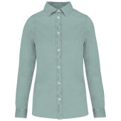 Ecologisch verwassen damesoverhemd Washed Jade Green S