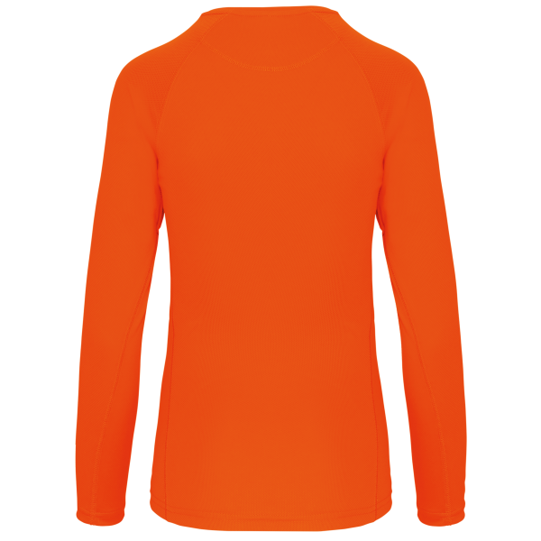 Ladies' long-sleeved sports T-shirt Fluorescent Orange XS Ladies' long-sleeved sports T-shirt Fluorescent Orange XS