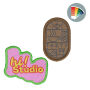 Geborduurde patch met merrow rand