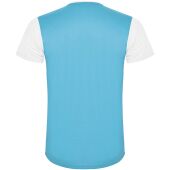 Detroit unisex sportshirt met korte mouwen - Wit/Turkoois - S