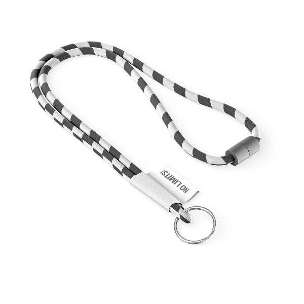 Polyester 2-kleurige koord-lanyard met full color label Polyester 2-kleurige koord-lanyard met full color label