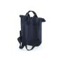 RECYCLED MINI TWIN HANDLE ROLL-TOP LAPTOP BACKPACK, NAVY DUSK, One size, BAG BASE
