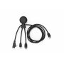 Xoopar Mr. Bio Long Multi Kabel USB-C 1 Meter  - Zwart