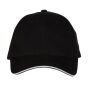 6 PANEL CAP, BLACK/SILVER, One size, BLACK&MATCH