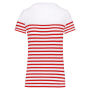 Marine-t-shirt ronde hals Bio dames White / Red Stripe S