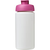 Baseline® Plus grip 500 ml sportfles met flipcapdeksel - Wit/Roze Baseline® Plus grip 500 ml sportfles met flipcapdeksel - Wit/Roze