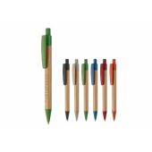 Ball pen bamboe met tarwestro - Blauw