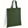 Cotton Short Handle Shopper, Forest Green, ONE, Brand Lab