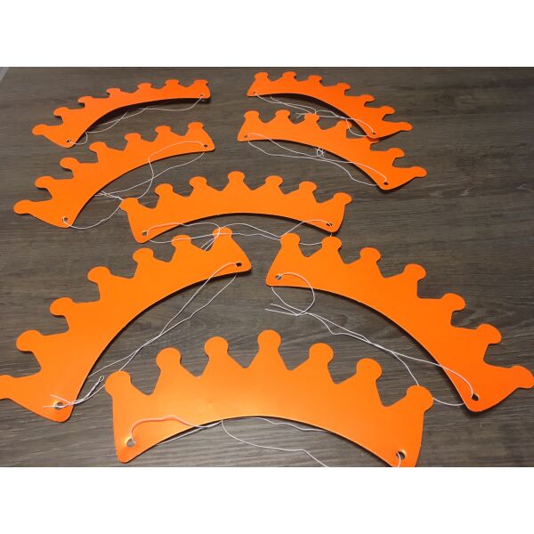Oranje zonneklep kroontje van karton