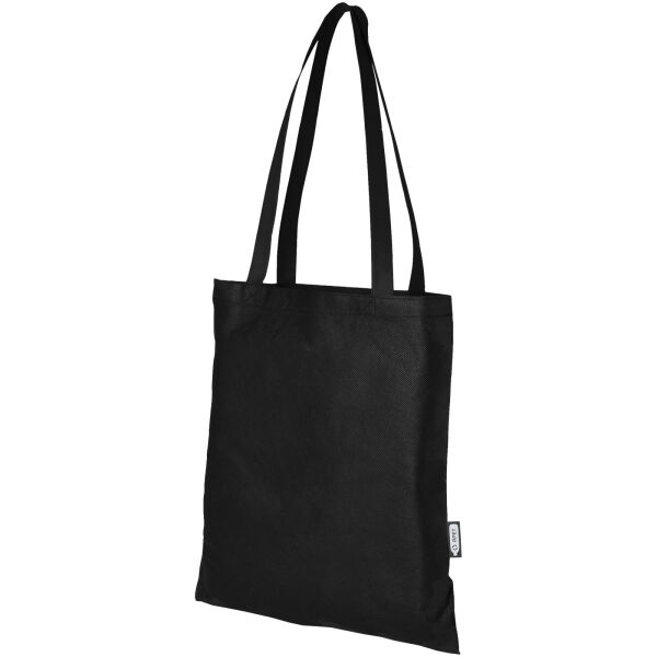 Zeus GRS recycled non-woven convention tote bag 6L - Solid black