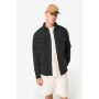 Ecologisch verwassen herenoverhemd in geborsteld fleece Washed black S