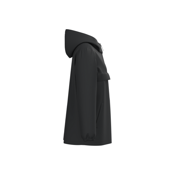 Ecologische waterdichte uniseks windbreaker met kwartrits Black XXS Ecologische waterdichte uniseks windbreaker met kwartrits Black XXS