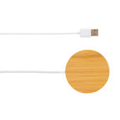 10W bamboe magnetische draadloze lader, bruin