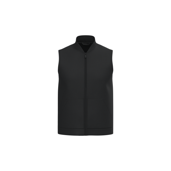 Ecologische gevoerde uniseks bodywarmer in twill met teddykraag