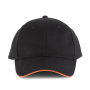Orlando - 6 panel cap Black / Orange One Size Orlando - 6 panel cap Black / Orange One Size