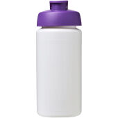 Baseline® Plus grip 500 ml sportfles met flipcapdeksel - Wit/Paars Baseline® Plus grip 500 ml sportfles met flipcapdeksel - Wit/Paars