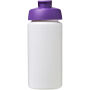 Baseline® Plus grip 500 ml sportfles met flipcapdeksel - Wit/Paars