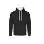 VARSITY HOODIE, JET BLACK/ARCTIC WHITE, XXL, JUST HOODS