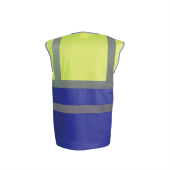 Tweekleurig veiligheidshesje Hi Vis Yellow / Royal Blue 3XL