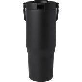 Bronx 900 ml RCS gecertificeerde, vacuüm geïsoleerde beker van gerecycled roestvrij staal en koper met deksel met dubbele fun - Zwart