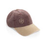 BEAU AWARE™ Washed 6 panel 270gsm cotton twill two tone cap, maroon