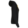Damessweater met rits en capuchon in contrasterende kleur Black / Yellow XS