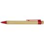 Rattan balpen van bamboe en gerecycled plastic (zwarte inkt) - Rood