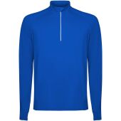 Estambul herensweater met lange mouwen en halve rits - Koningsblauw - 3XL