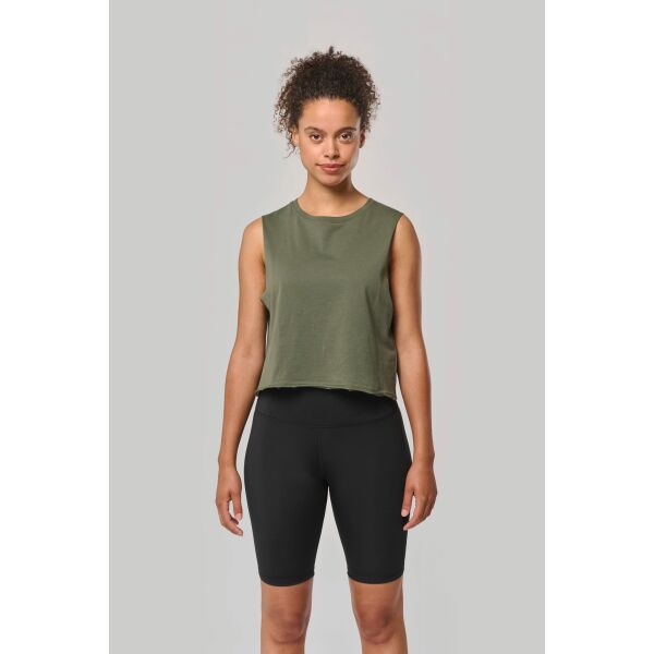 Cropped mouwloos T-shirt voor dames Black XXS Cropped mouwloos T-shirt voor dames Black XXS