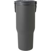 Bronx 900 ml RCS gecertificeerde, vacuüm geïsoleerde beker van gerecycled roestvrij staal en koper met deksel met dubbele functie - Grijs