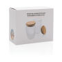 Dubbelwandig borosilicaatglas met bamboe deksel 350ml set, transparant